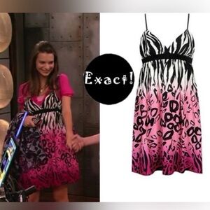 Forever 21 Colorful Zeabra & Leopard Animal Print Sun Dress iCarly Y2K NWT Sz S
